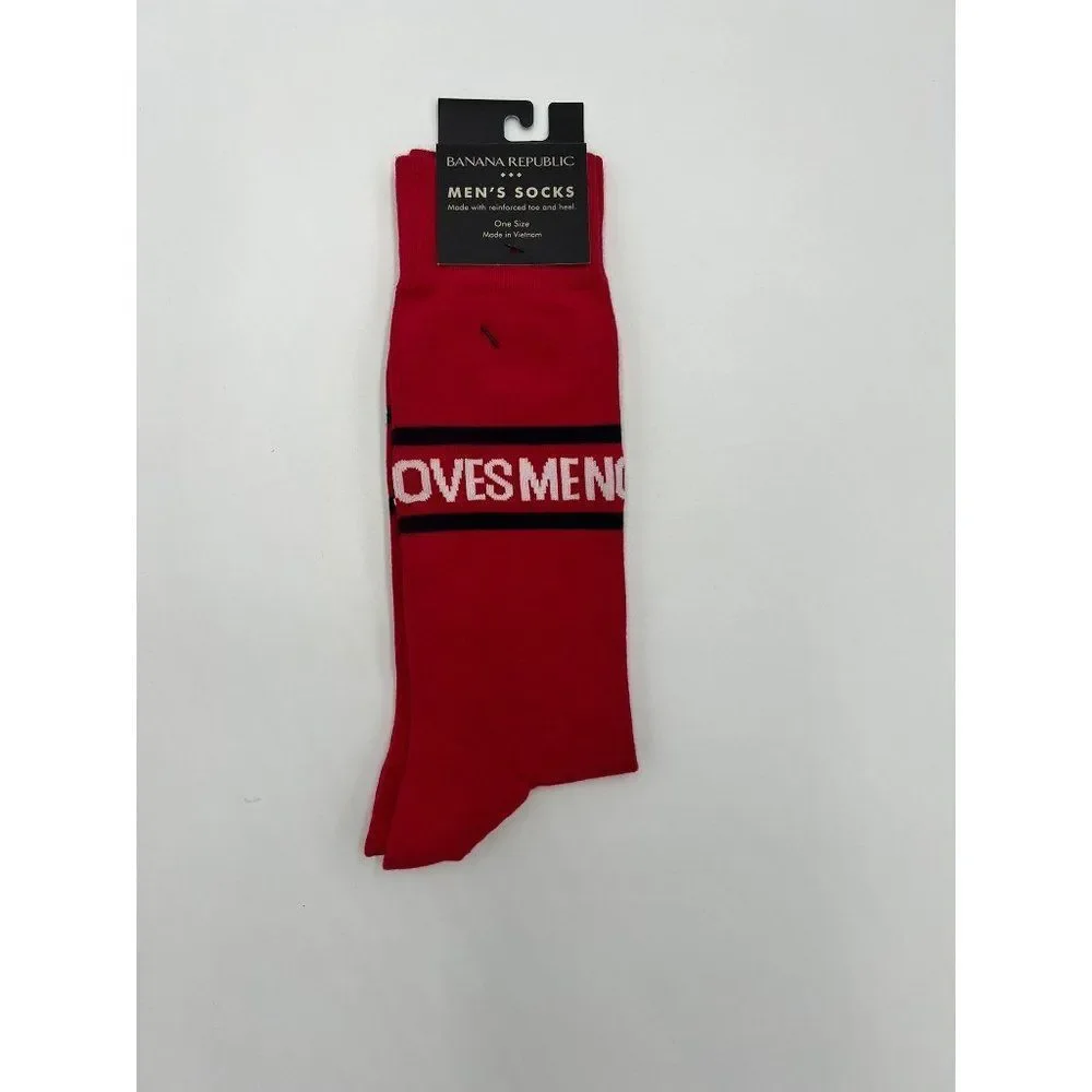Brand New Socks One Size Banana Republic “Loves Me Not”Sock For Men